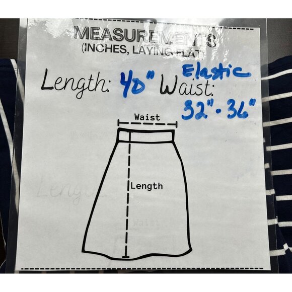 Lauren Ralph Lauren Striped Knit Maxi Skirt Nautical Pleated A-Line Size MED - Picture 5 of 5